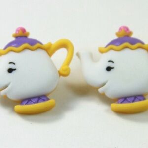 Avon Disney Beauty and the Beast Mrs Potts Teapot Clip on Earrings